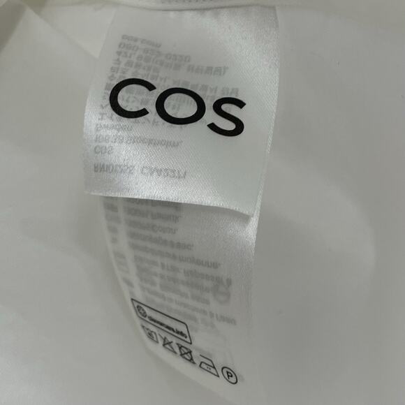 COS Size EURO 34 US 4 / S Cotton Rubab Tunic Top White Resort Wear Minimalist - Picture 7 of 8